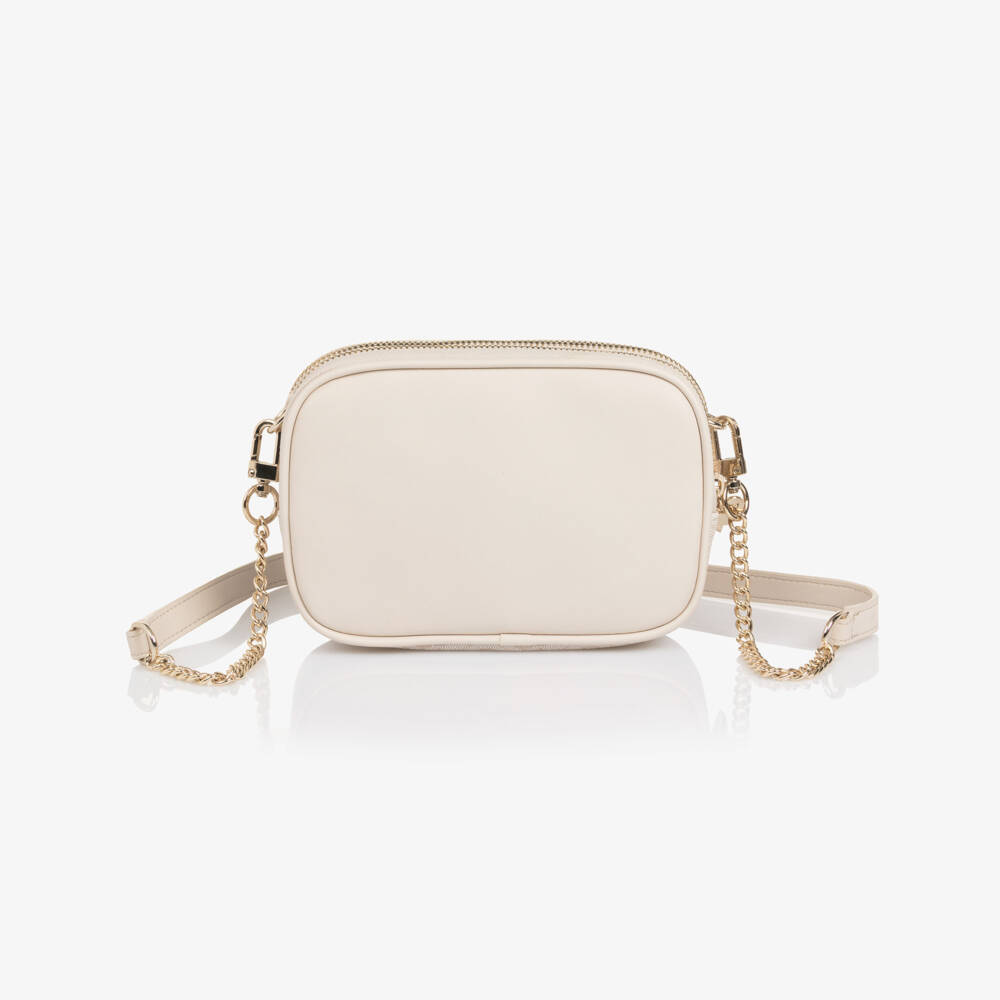 Guess-Junior Girls Beige Faux Leather 4G Logo Print Handbag | Childrensalon