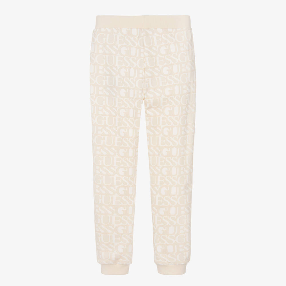 Guess-بنطلون رياضي لون بيج وعاجي للبنات | Childrensalon