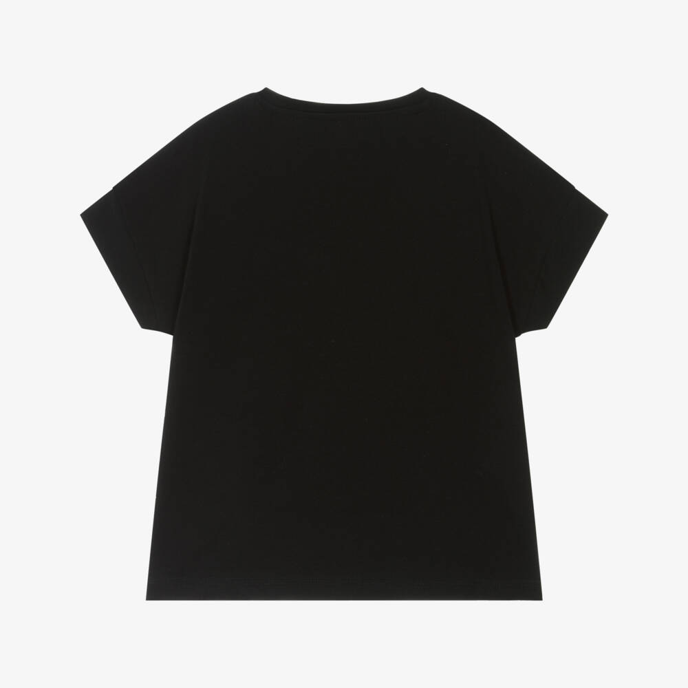 Guess-Junior Girls Black 4G Rhinestone Logo T-Shirt | Childrensalon