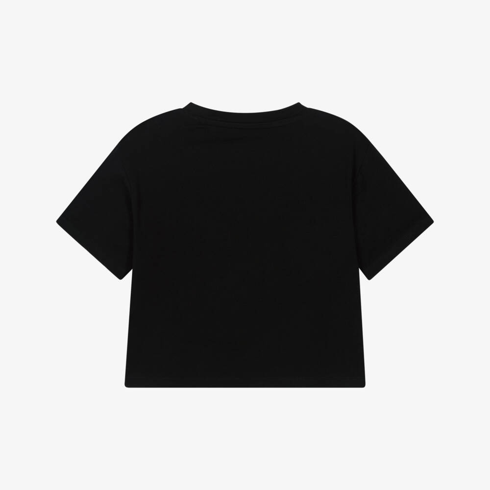 Guess-Junior Girls Black Cotton Diamanté T-Shirt | Childrensalon