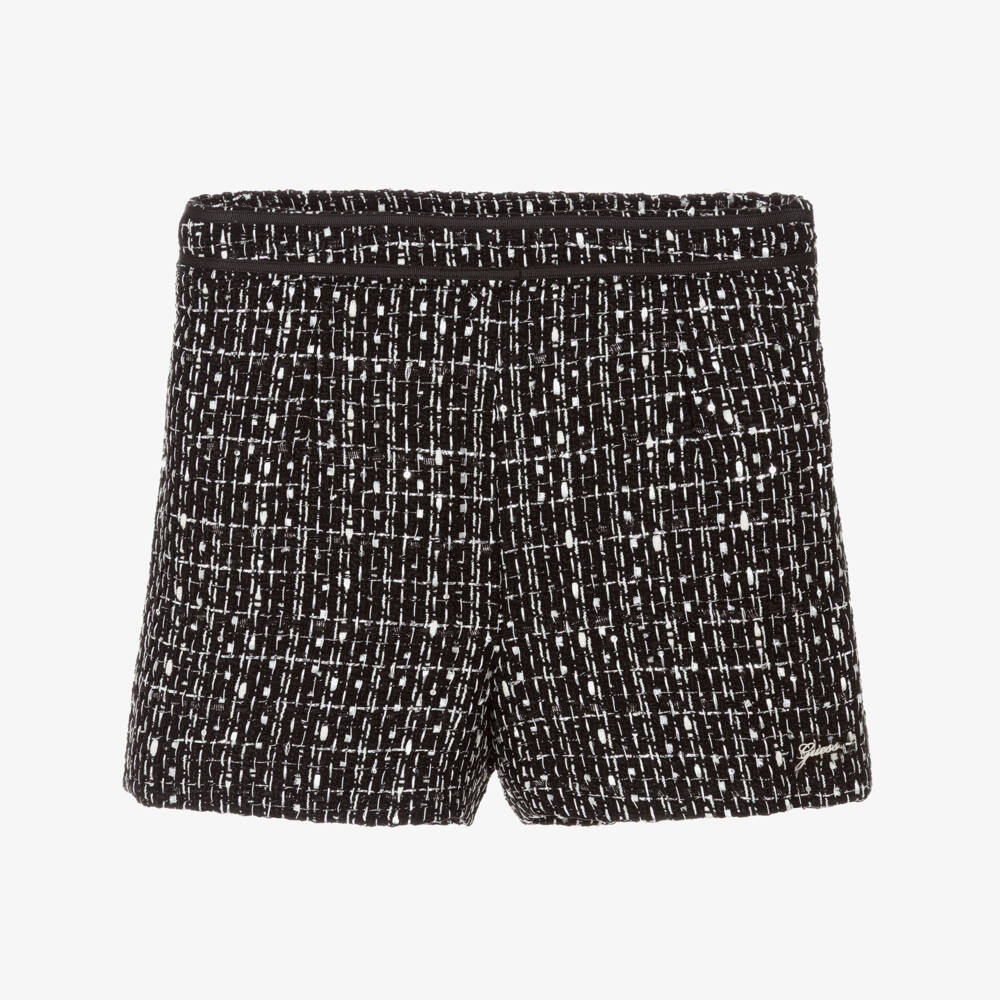 Guess-Junior Girls Black Tweed Shorts | Childrensalon