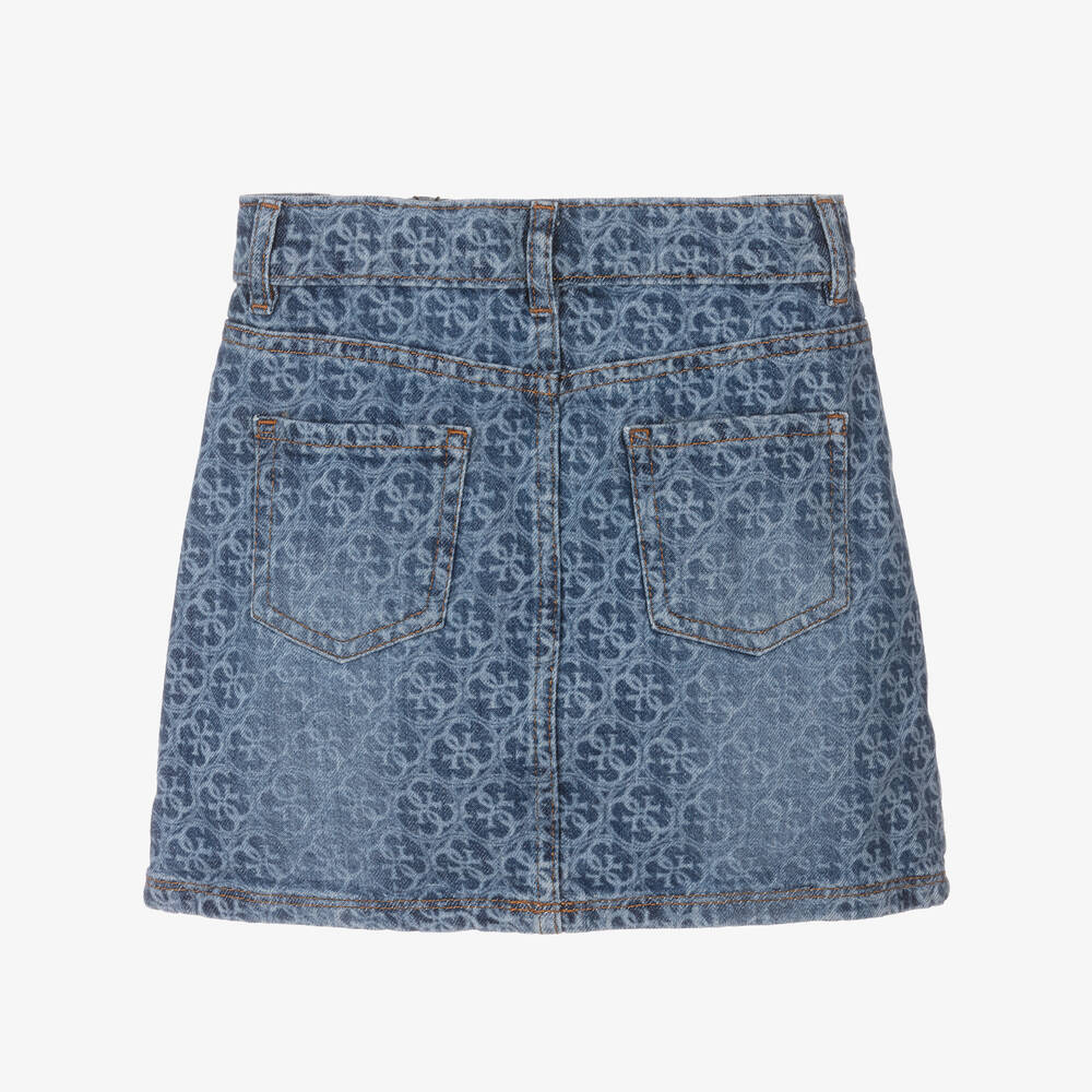 Guess-Junior Girls Blue Denim 4G Logo Skirt | Childrensalon