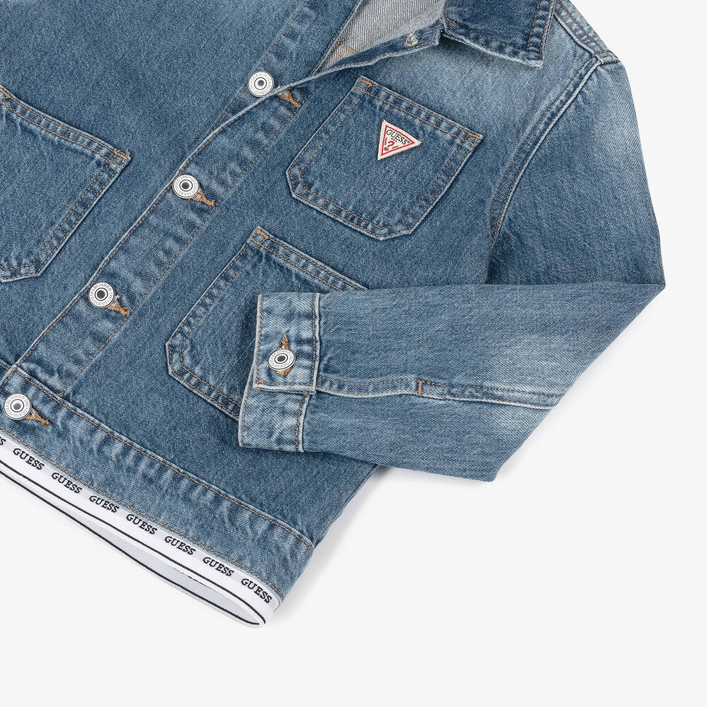 Guess-جاكيت دنيم لون أزرق للبنات | Childrensalon