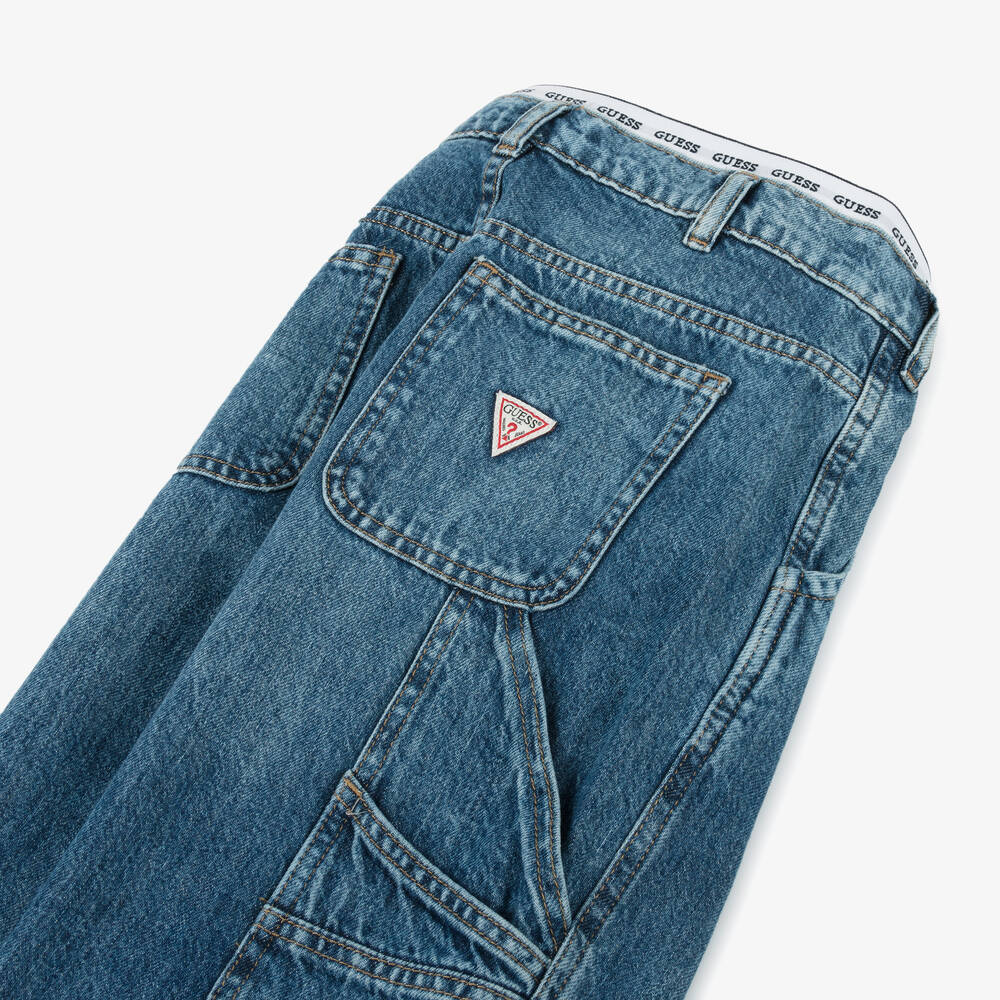Guess-Junior Girls Blue Denim Palazzo Fit Jeans | Childrensalon