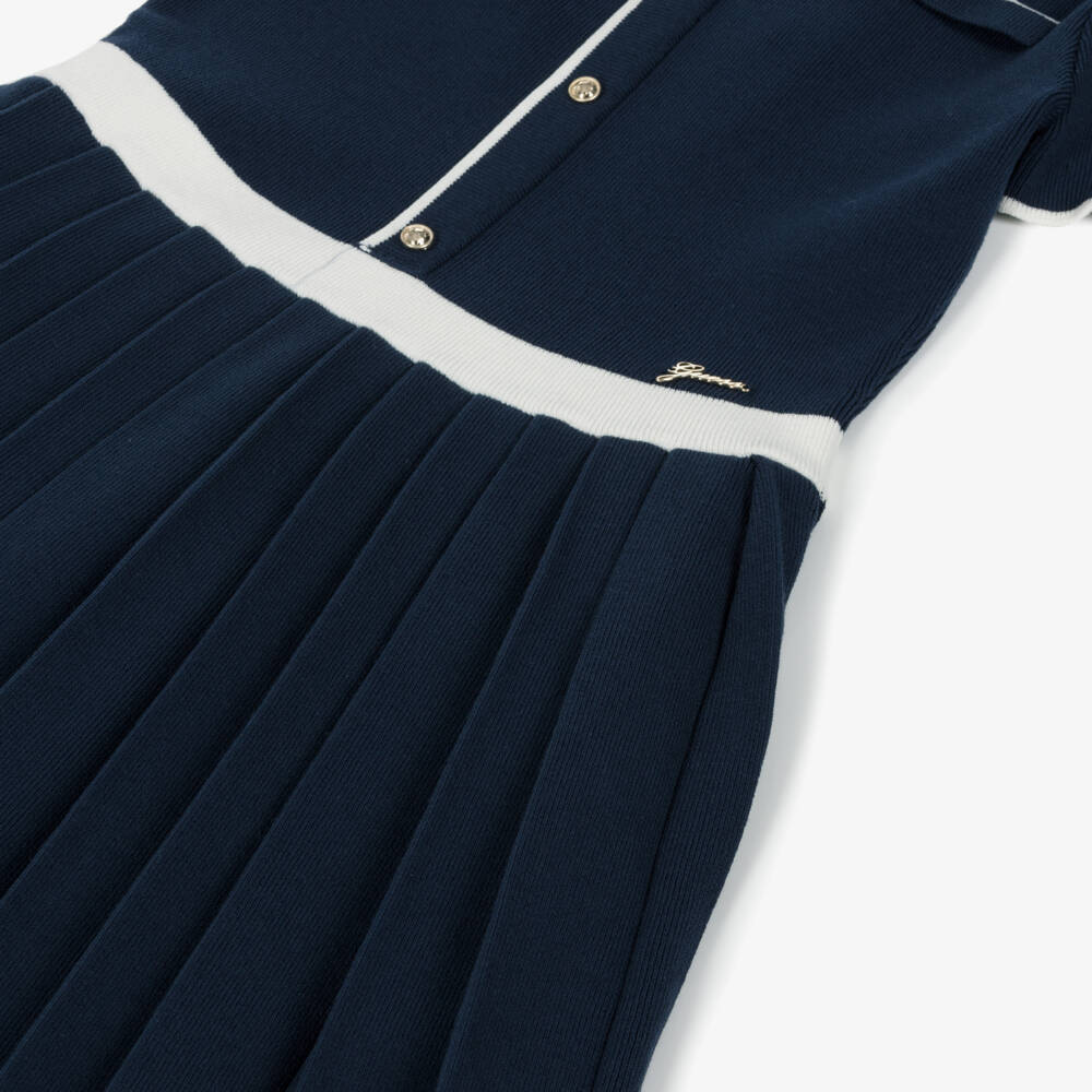 Guess-Junior Girls Navy Blue Cotton Knit Dress | Childrensalon