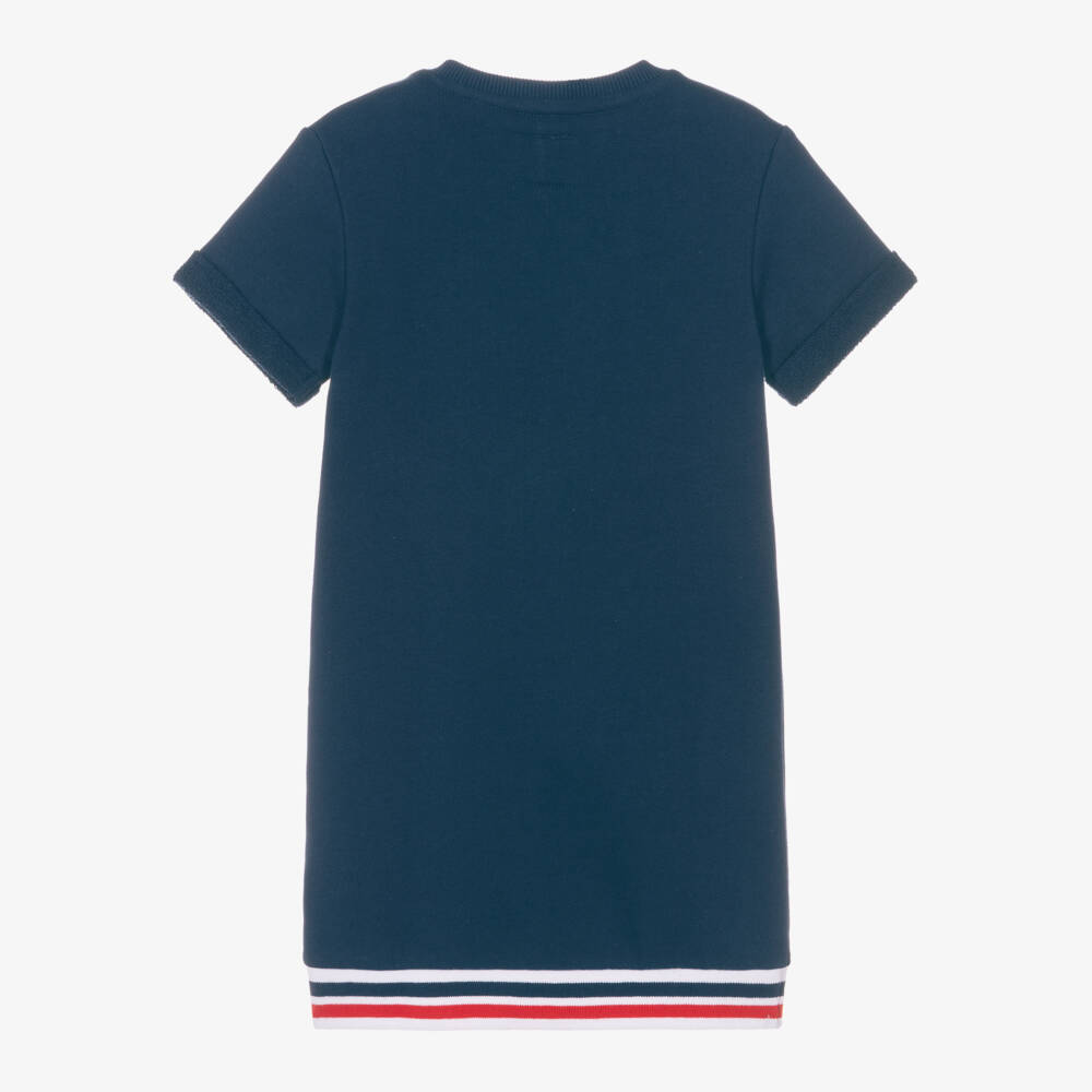 Guess-Junior Girls Navy Blue Cotton Teddy Bear Sweatshirt Dress | Childrensalon