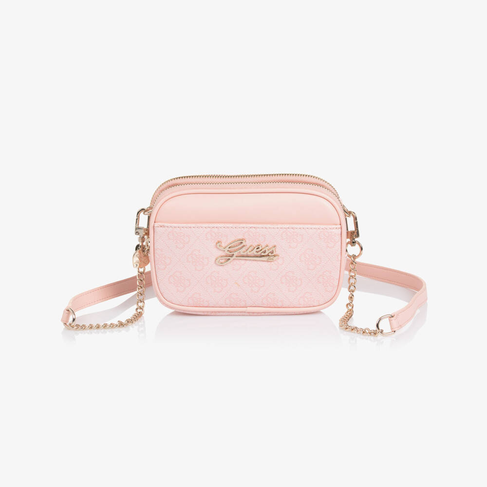 Guess-Junior Girls Pale Pink Faux Leather 4G Logo Print Handbag | Childrensalon