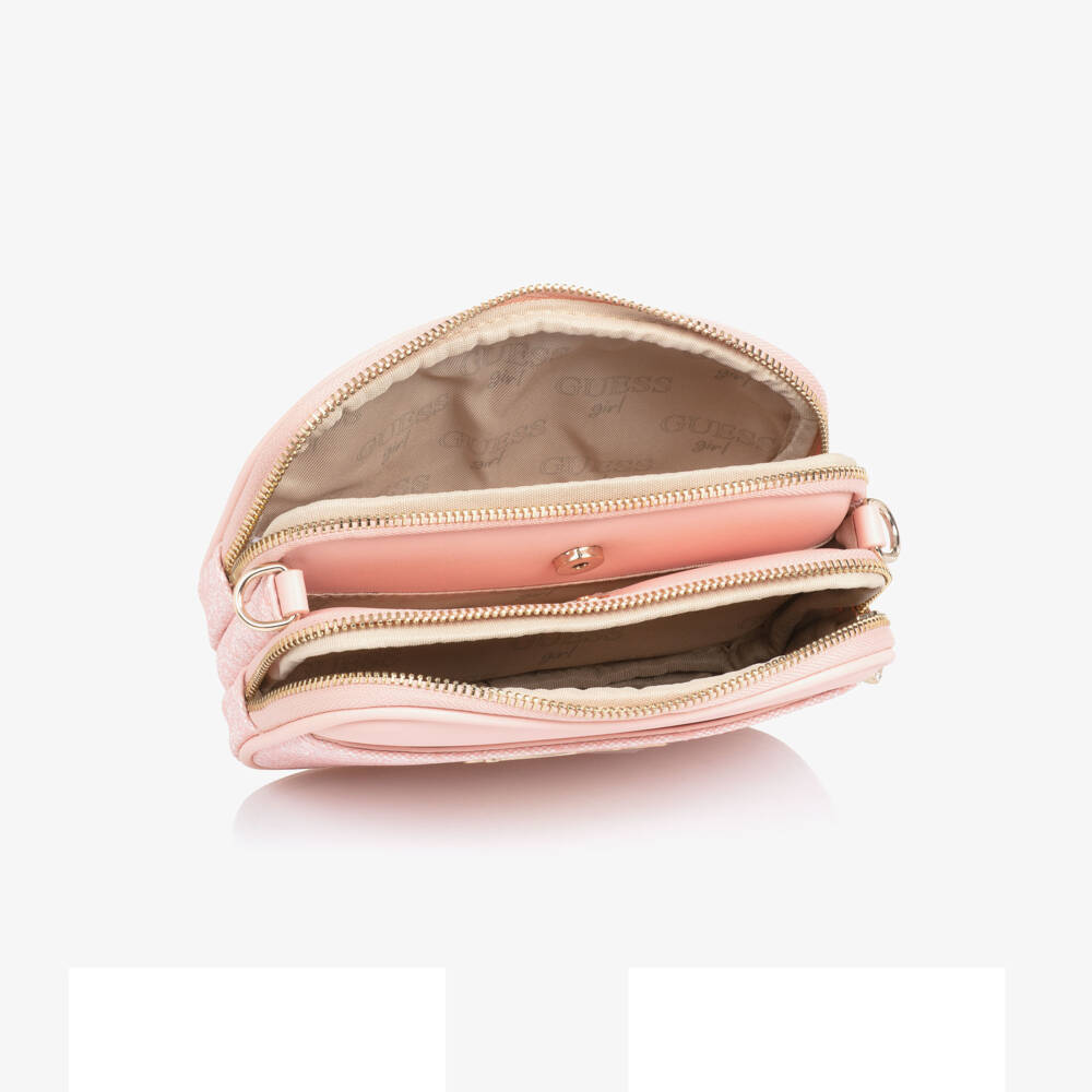 Guess-Junior Girls Pale Pink Faux Leather 4G Logo Print Handbag | Childrensalon
