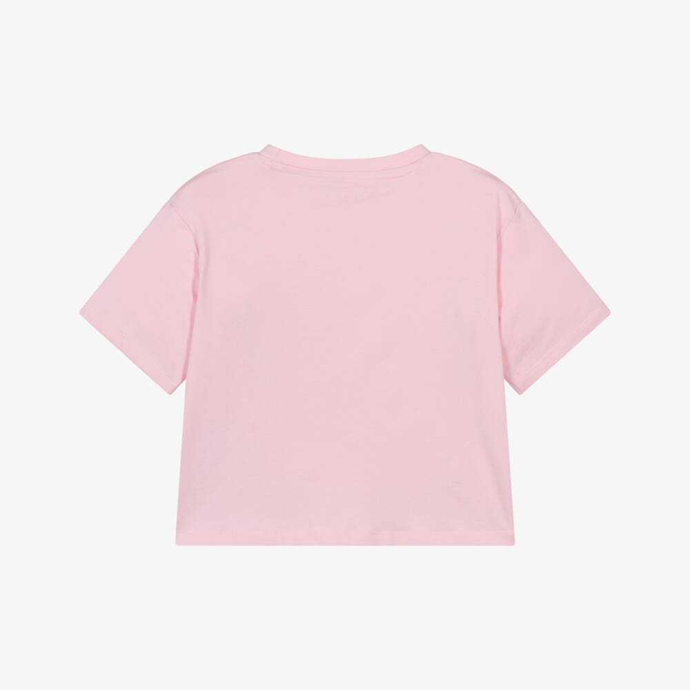 Guess-Junior Girls Pink Cotton Diamanté T-Shirt | Childrensalon