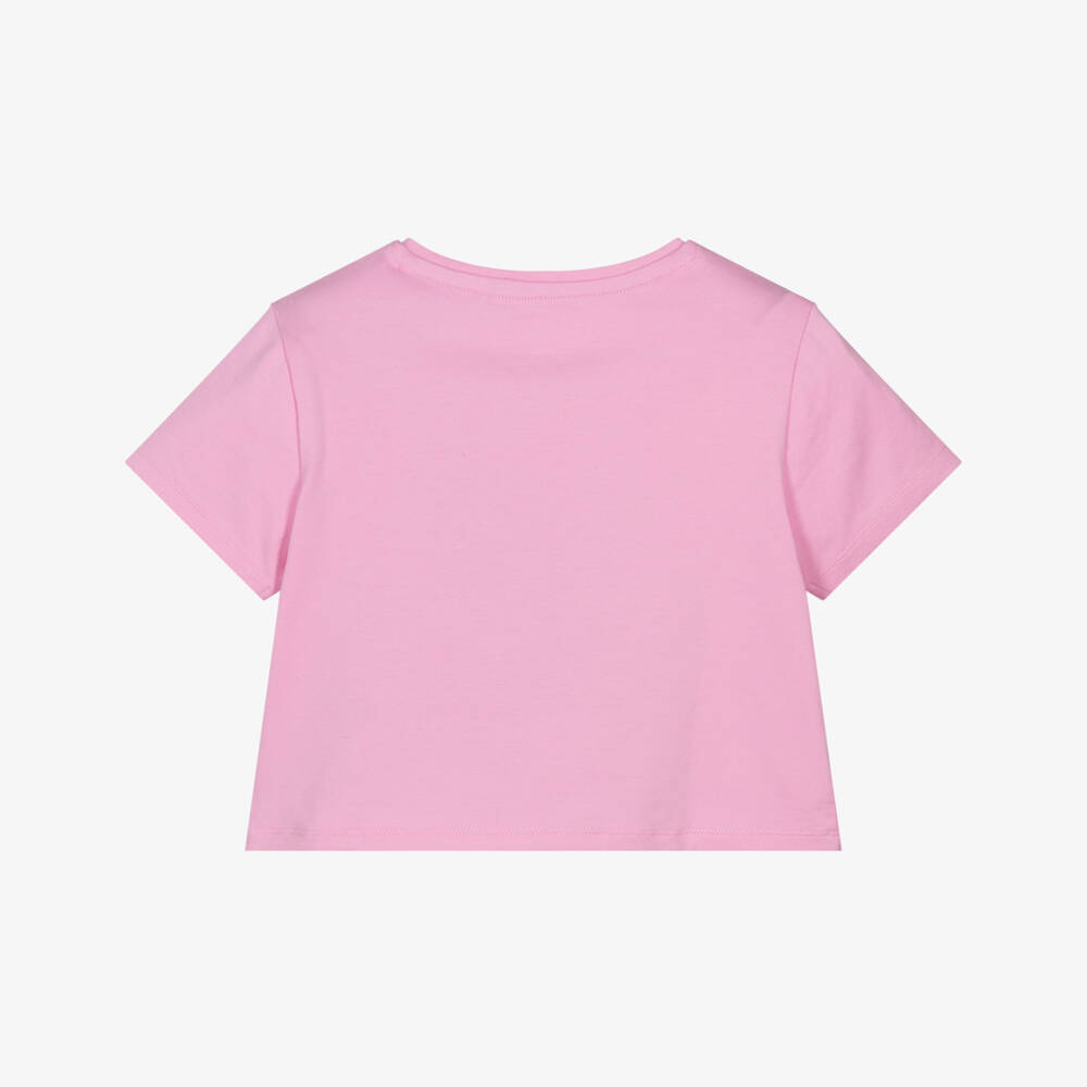 Guess-Junior Girls Pink Cotton T-Shirt with Cherry Logo | Childrensalon