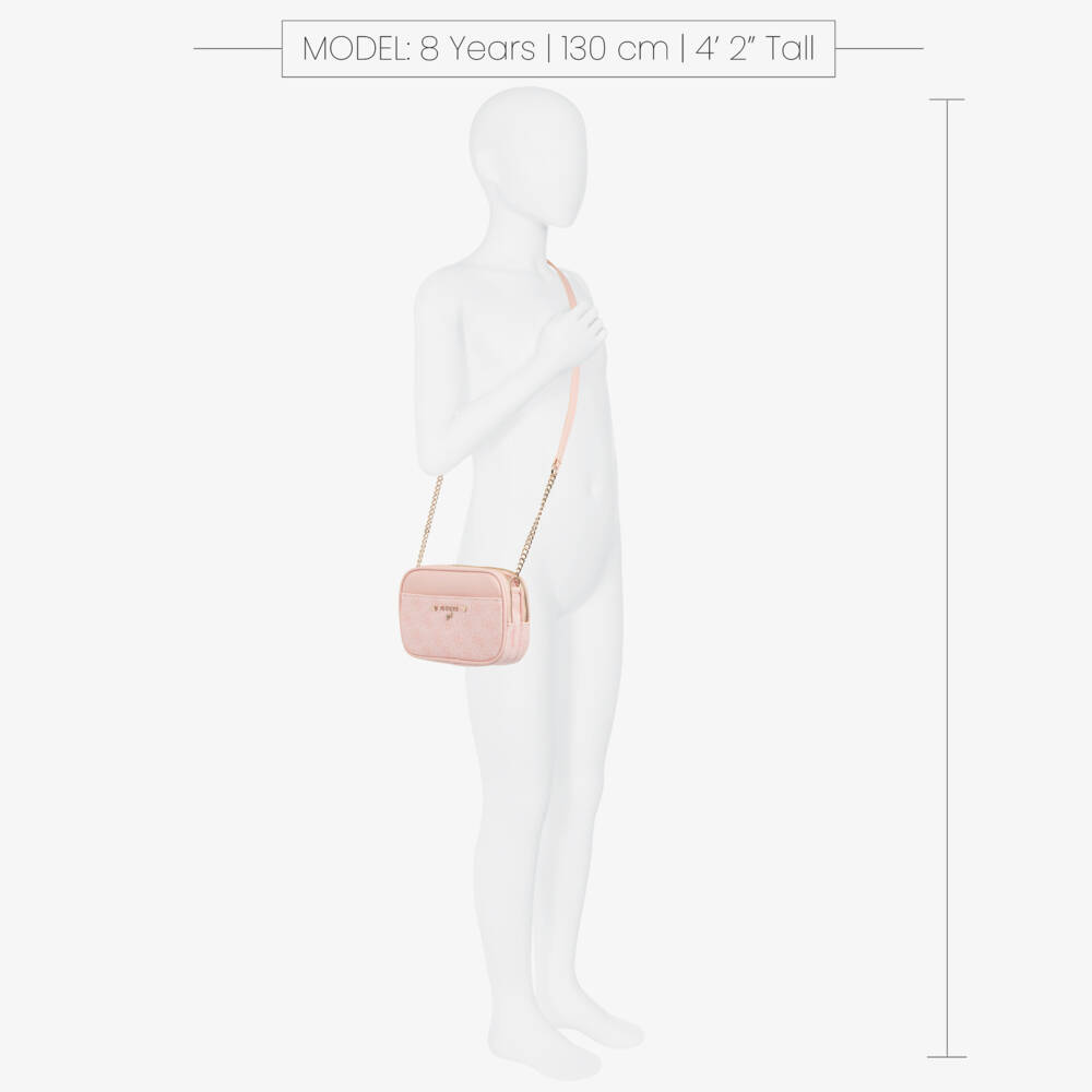 Guess-Junior Girls Pink Faux Leather 4G Logo Shoulder Bag (18cm) | Childrensalon
