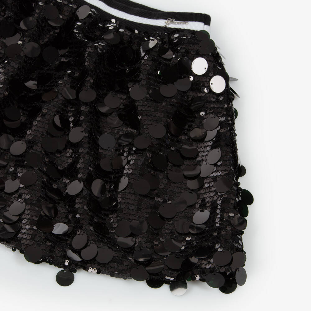 Guess-Junior Girls Shiny Black Sequin Skirt | Childrensalon