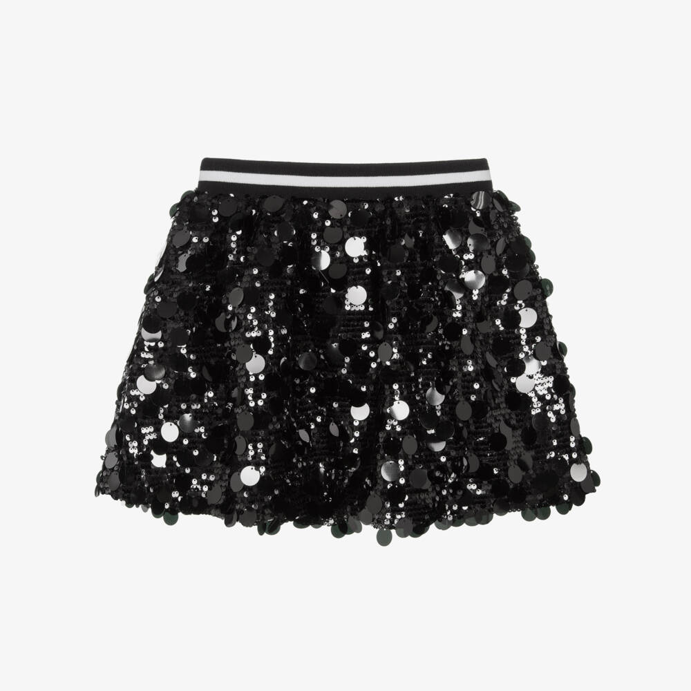 Guess-Junior Girls Shiny Black Sequin Skirt | Childrensalon