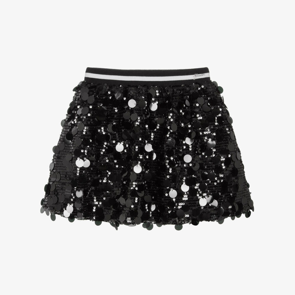 Guess-Junior Girls Shiny Black Sequin Skirt | Childrensalon