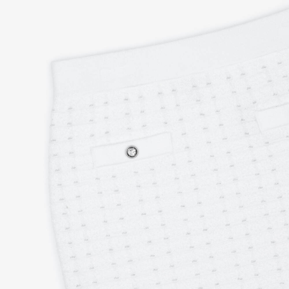 Guess-Junior Girls White Knitted Skirt with Silver Details | Childrensalon