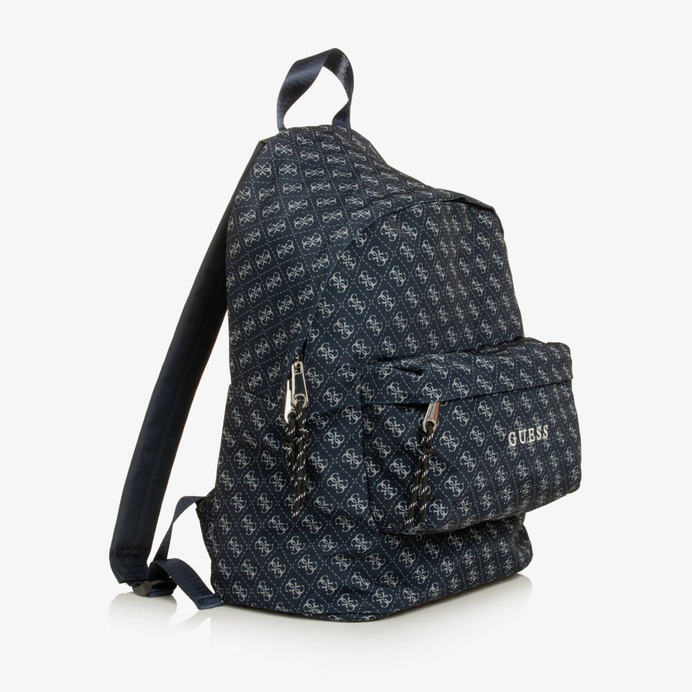 Guess-Navy Blue Backpack with 4g Print (40cm) | Childrensalon