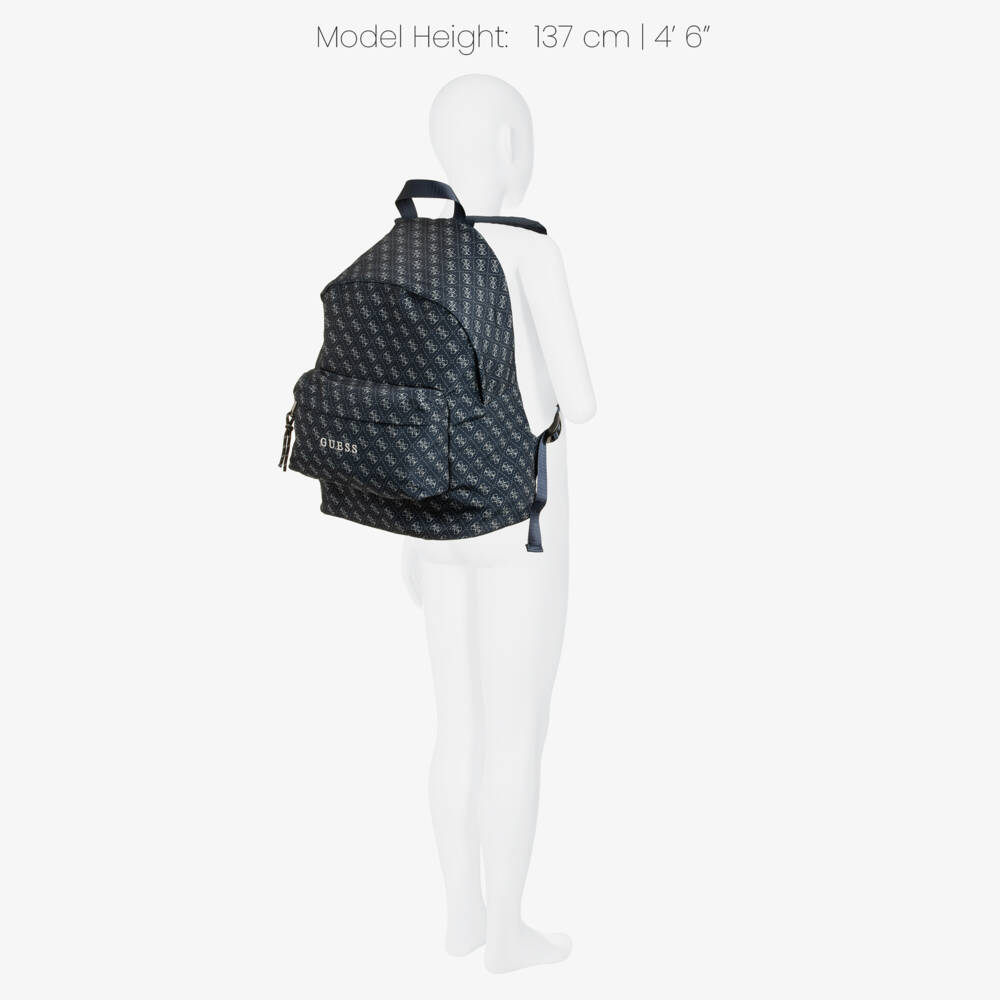 Guess-Navy Blue Backpack with 4g Print (40cm) | Childrensalon