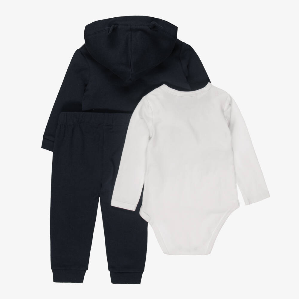 Guess-Navy Blue Cotton Baby Tracksuit Set | Childrensalon