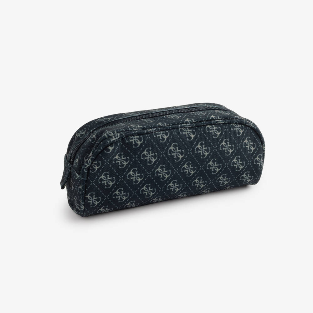 Guess-Navy Blue Pencil Case with 4g Logo (20cm) | Childrensalon