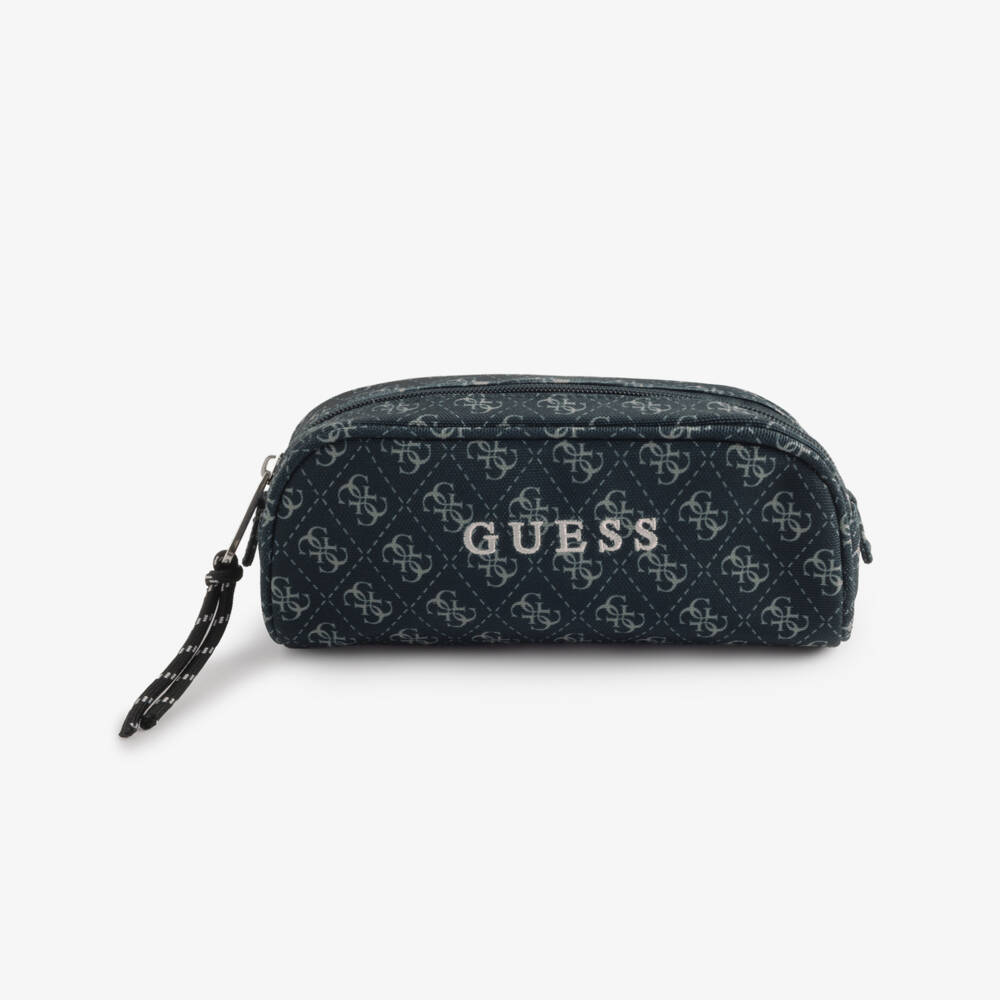 Guess-Navy Blue Pencil Case with 4g Logo (20cm) | Childrensalon