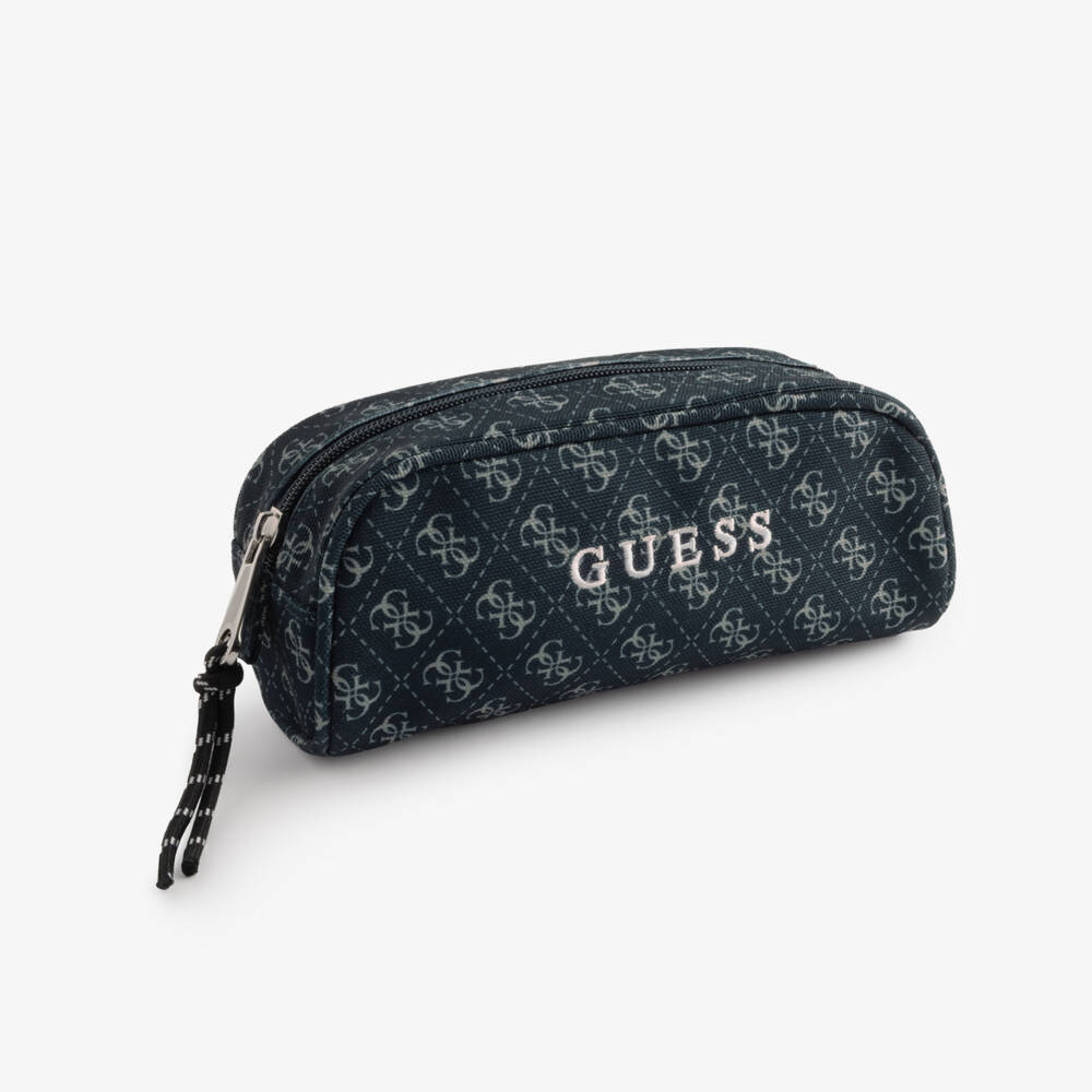 Guess-Navy Blue Pencil Case with 4g Logo (20cm) | Childrensalon