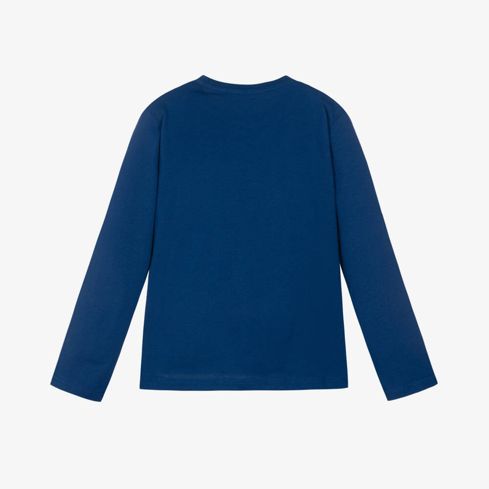 Guess-Older Boys Blue Cotton College Bear Top | Childrensalon