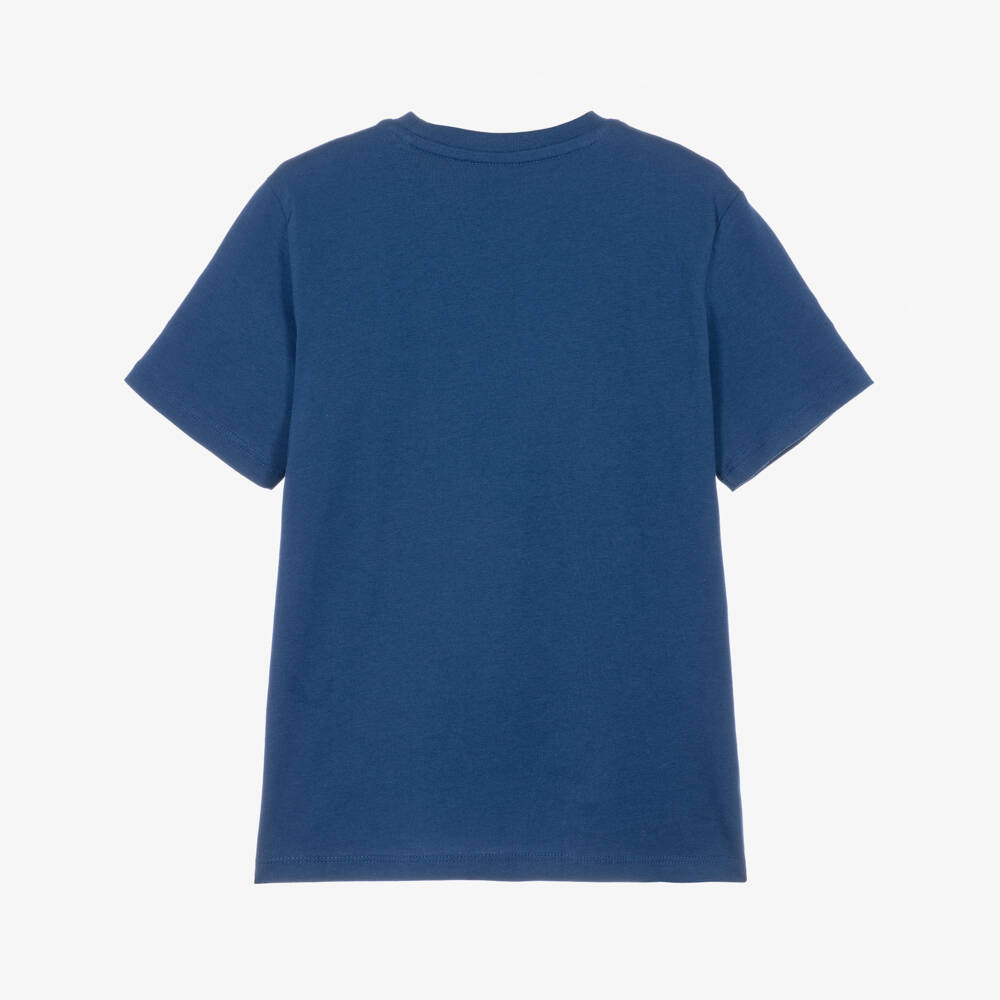Guess-Older Boys Blue Cotton Varsity Bear T-Shirt | Childrensalon