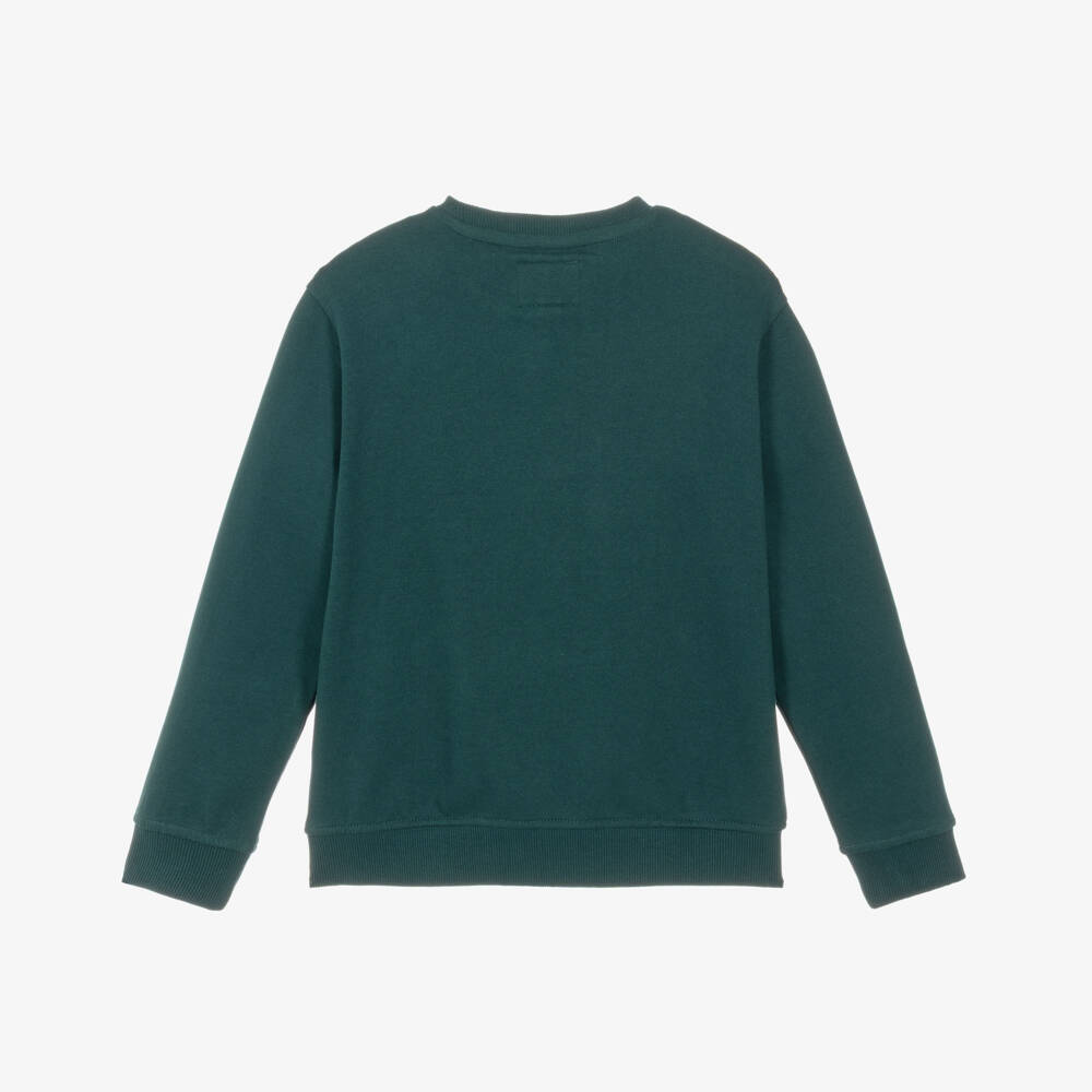 Guess-Older Boys Green Sweatshirt with Varsity Bear Print | Childrensalon