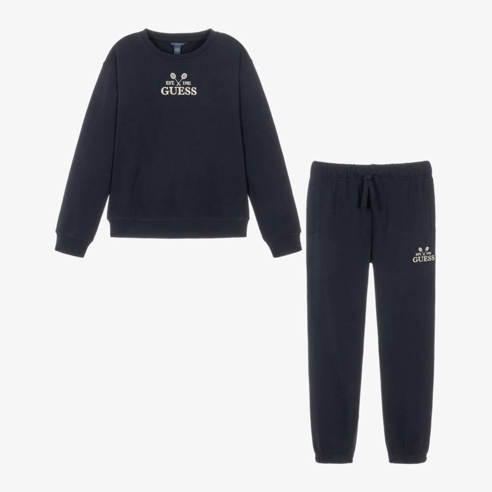 Guess-Older Boys Navy Blue Cotton Tracksuit | Childrensalon