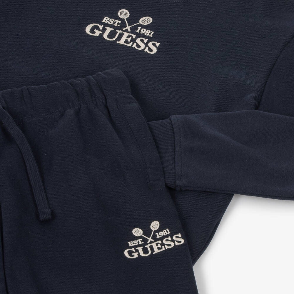 Guess-Older Boys Navy Blue Cotton Tracksuit | Childrensalon