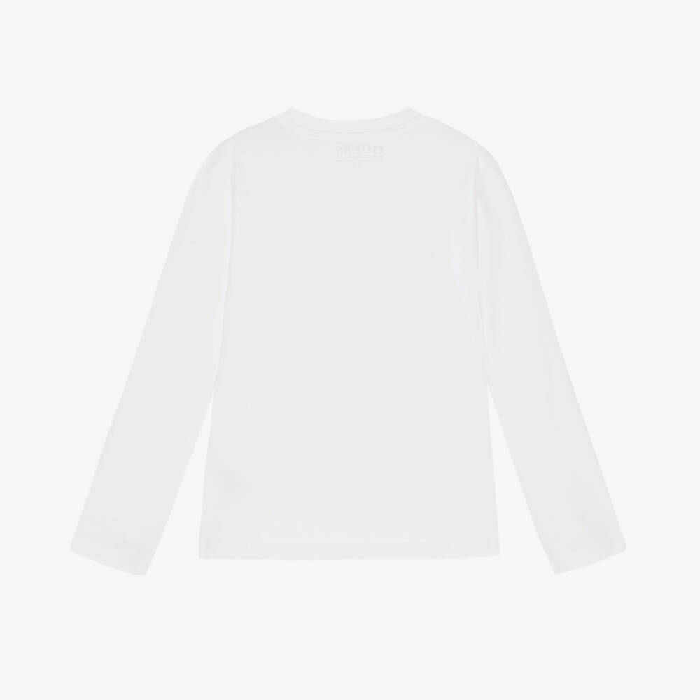 Guess-Older Boys White College Bear Top | Childrensalon