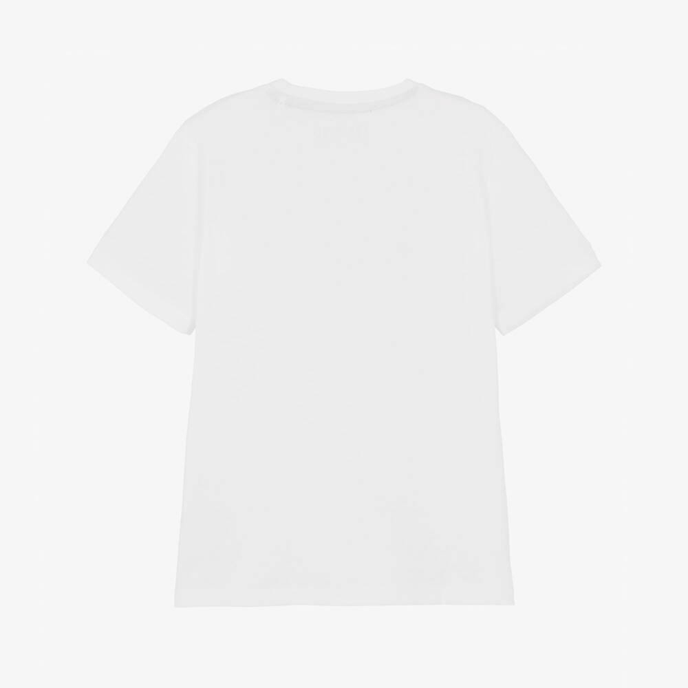 Guess-Older Boys White Cotton Varsity Bear T-Shirt | Childrensalon