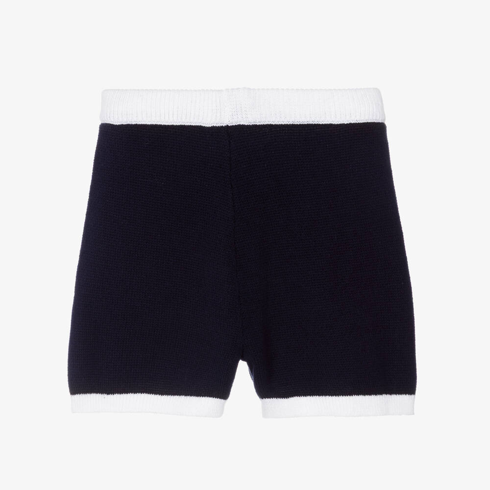 Guess-Шорты синие из хлопкового трикотажа с подвеской 4G для девочек | Childrensalon