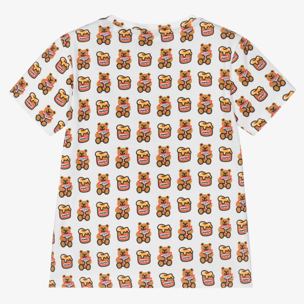 Guess-Organic Cotton Teddy Print T-Shirt | Childrensalon