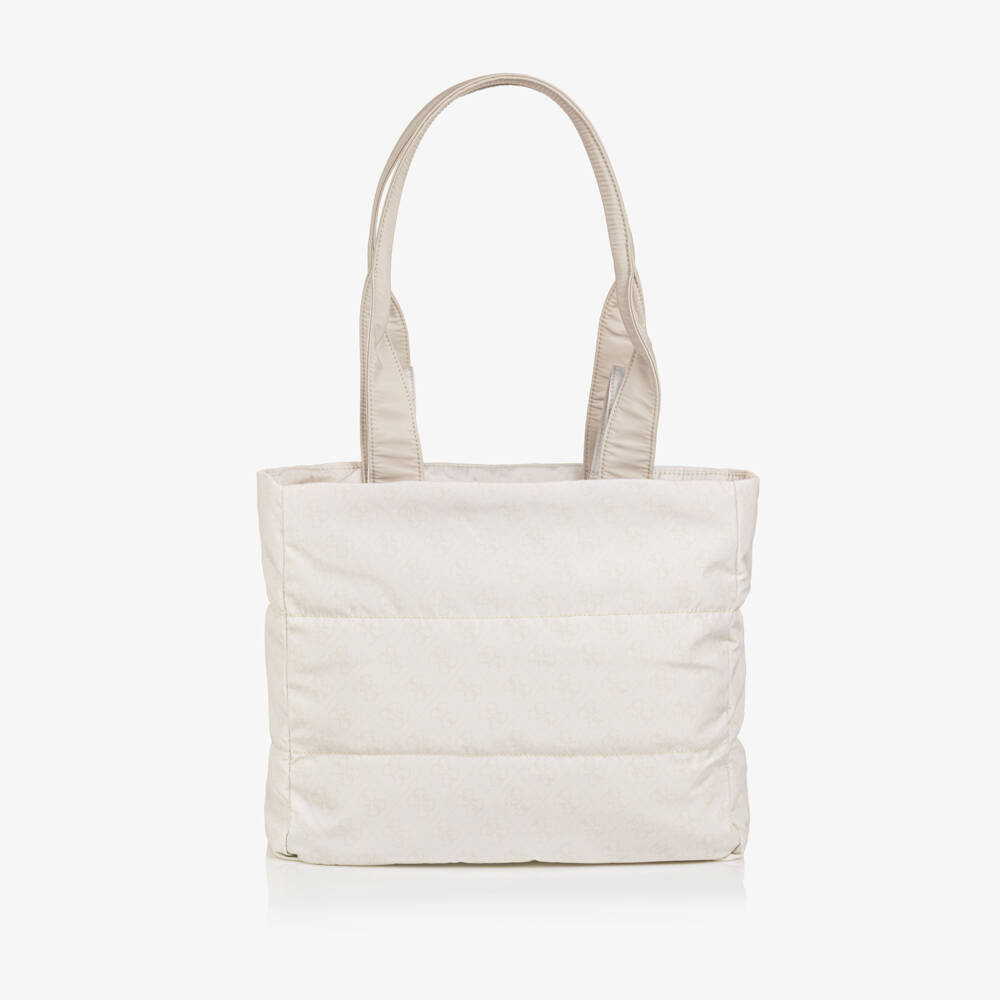 Guess-Pale Beige 4g Logo Baby Changing Bag (34cm) | Childrensalon