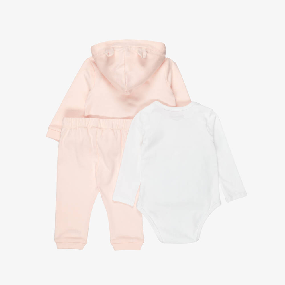 Guess-Pale Pink Cotton Baby Girls Tracksuit Set | Childrensalon
