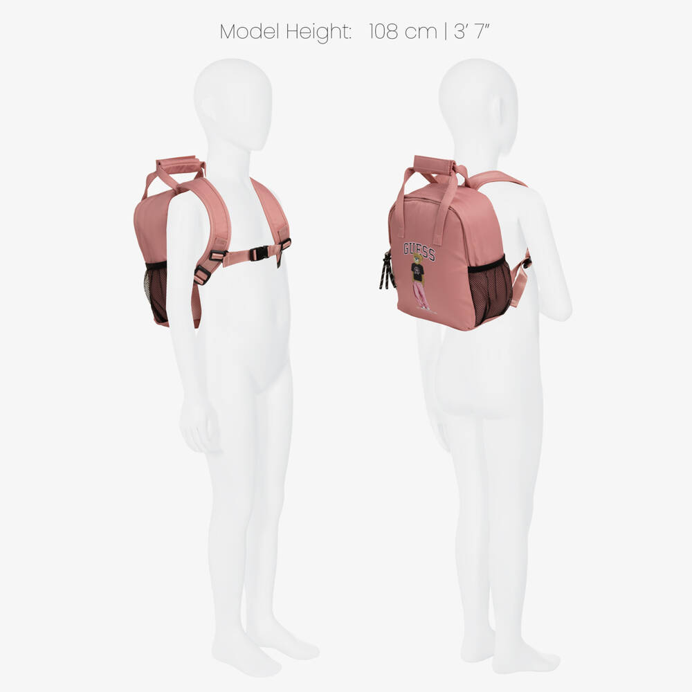 Guess-Pink Varsity Bear Mini Backpack (25cm) | Childrensalon