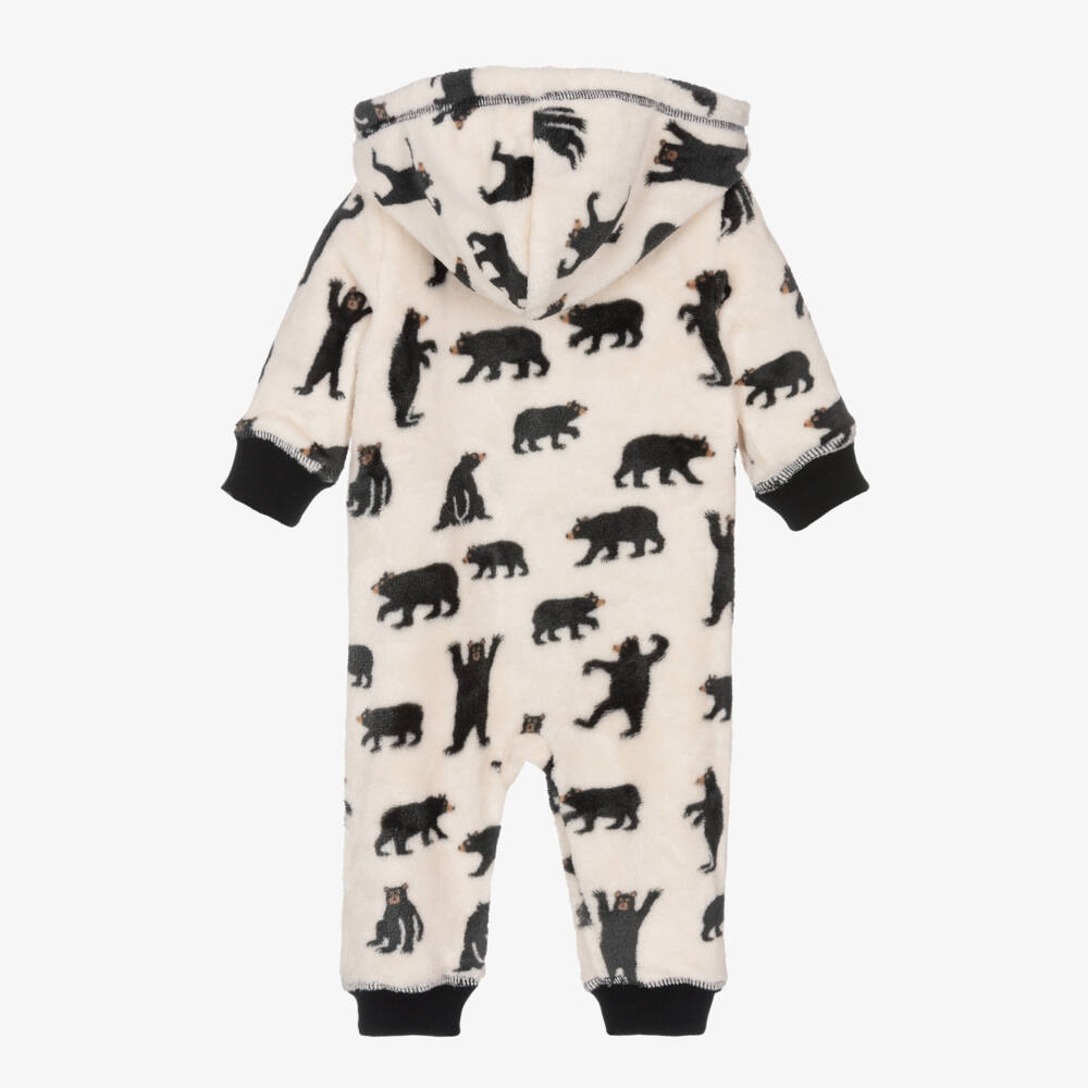 Hatley-Baby Ivory Fleece Hooded Bear Onesie | Childrensalon