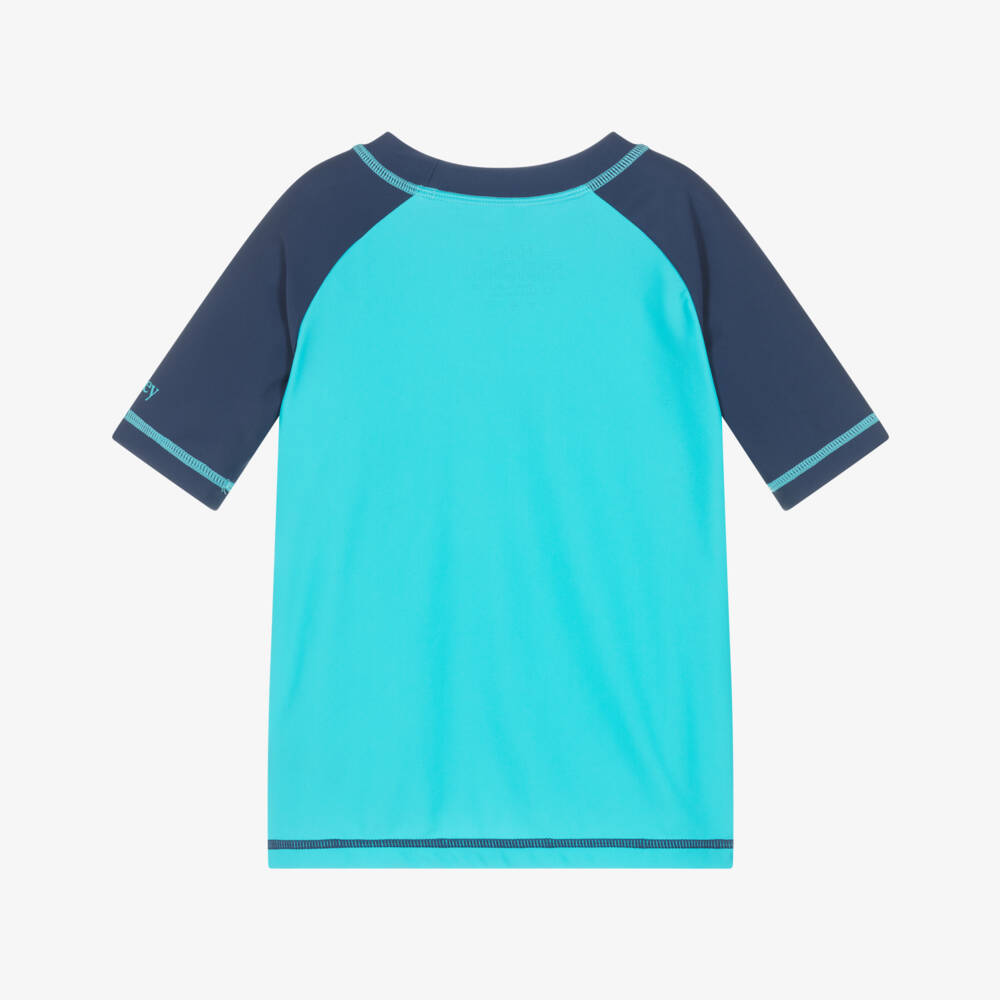 Hatley-Boys Aqua Blue Shark Swim Top (UPF50+) | Childrensalon