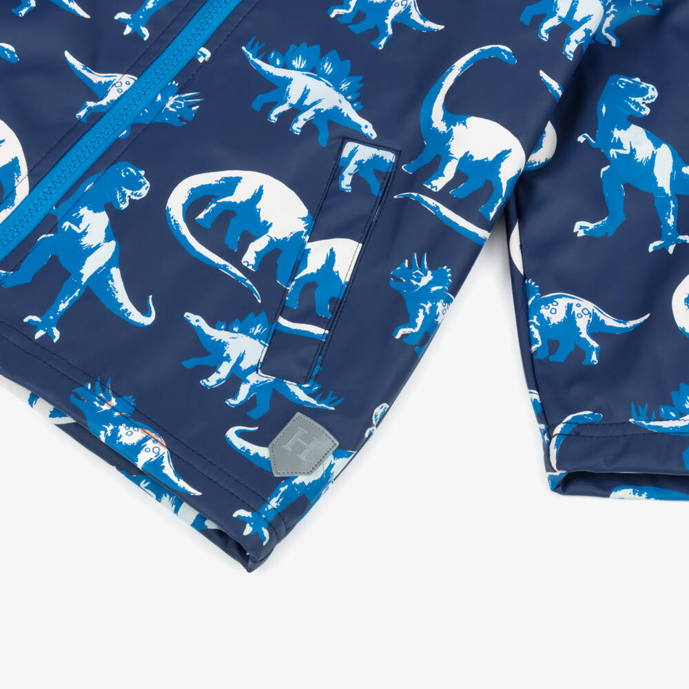 Hatley-Дождевик синий с динозаврами меняющими цвет для мальчиков | Childrensalon
