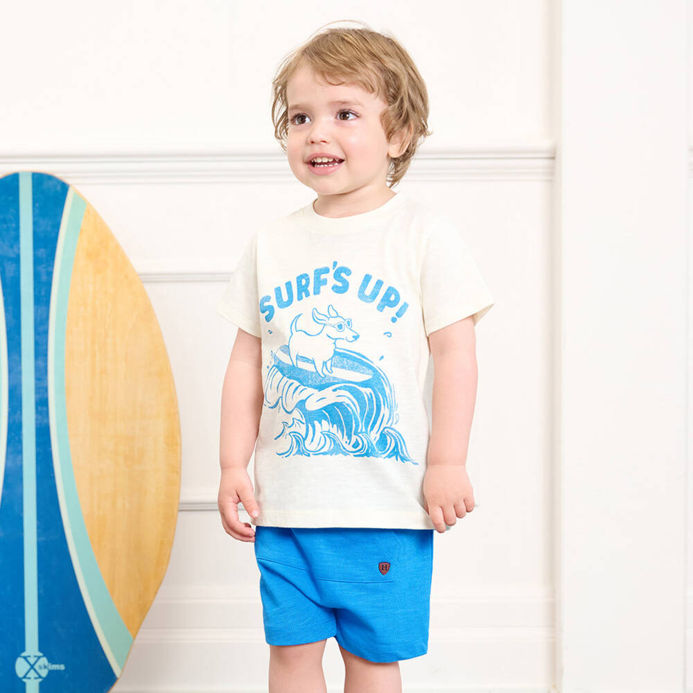 Hatley-Boys Blue Cotton Jersey Shorts | Childrensalon