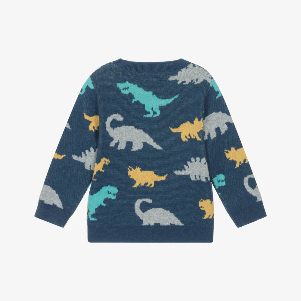 Hatley-بلوفر بطبعة ديناصورات قطن محبوك لون أزرق للأولاد | Childrensalon