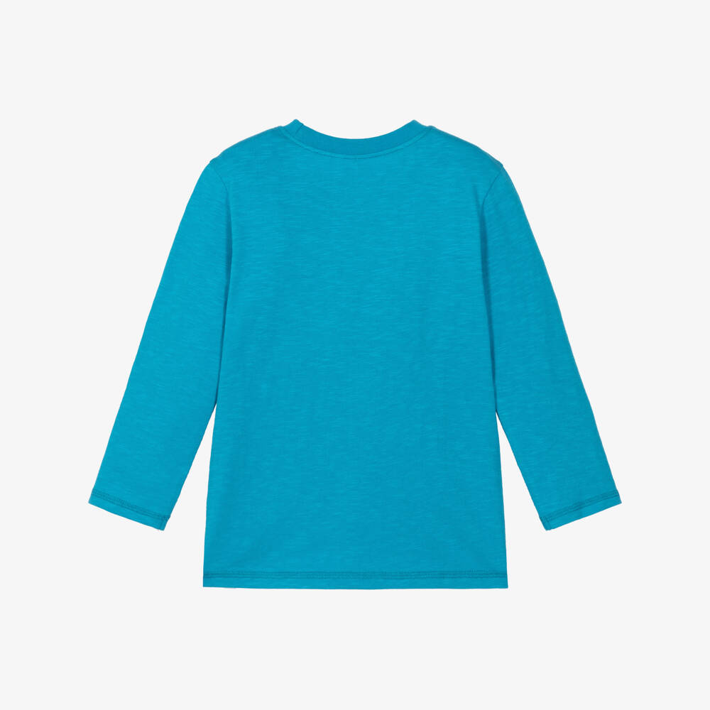Hatley-Boys Blue Cotton Top with Polar Bear Graphic | Childrensalon