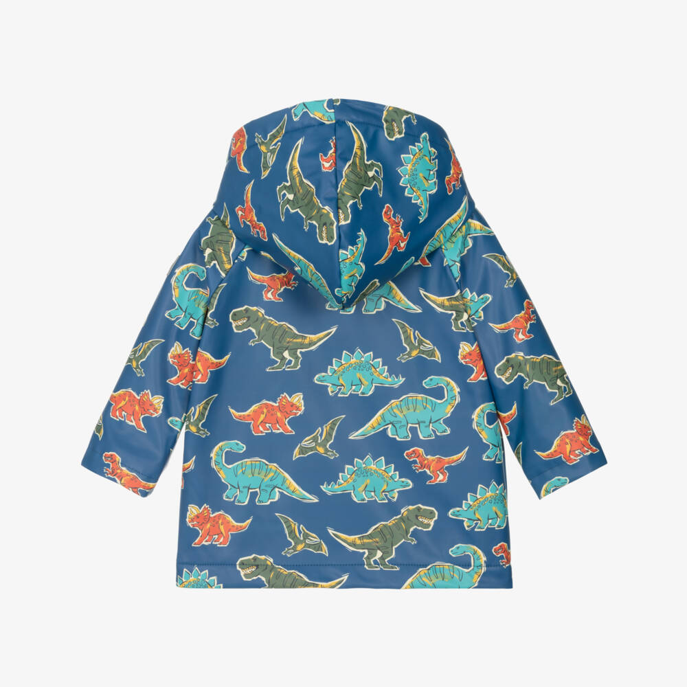 Hatley-Boys Blue Dinosaur Hooded Raincoat | Childrensalon