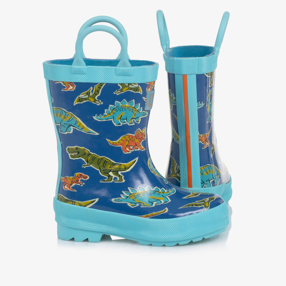 Hatley-حذاء واقي من المطر بطبعة ديناصورات لون أزرق للأولاد | Childrensalon