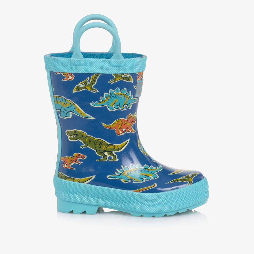 Hatley-حذاء واقي من المطر بطبعة ديناصورات لون أزرق للأولاد | Childrensalon