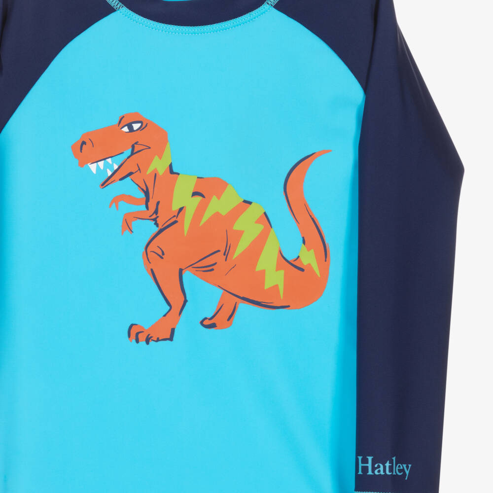 Hatley-Boys Blue Dinosaur Swim Top (UPF50+) | Childrensalon