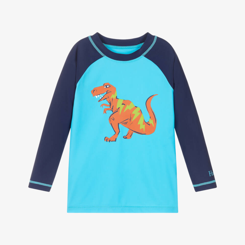 Hatley-Boys Blue Dinosaur Swim Top (UPF50+) | Childrensalon