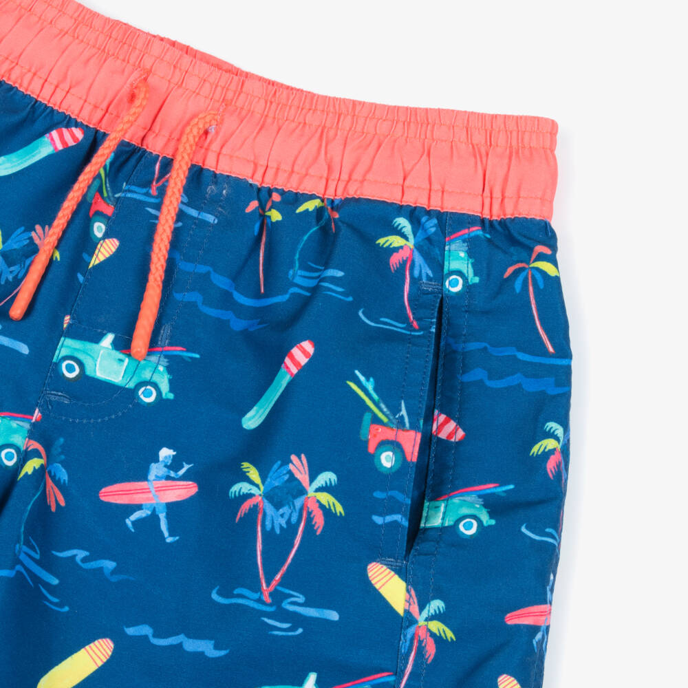 Hatley-Boys Blue Surfer Swim Shorts | Childrensalon