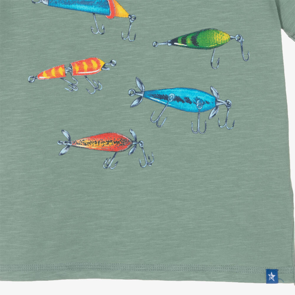 Hatley-Boys Green Cotton Fishing Lure T-Shirt | Childrensalon